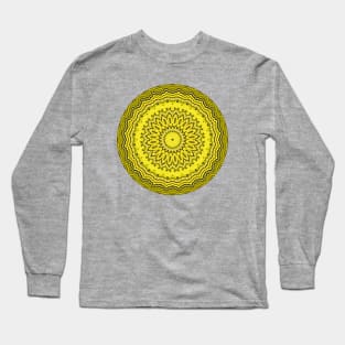 Round Yellow Solar Plexus Chakra Mandala Long Sleeve T-Shirt